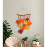 Makramee Ahornblatt, Rustikales Bauernhaus, Moderne Wandbehang, Thanksgiving Kunst, Herbst Dekor, Geschenk Für Das Haus, Schlafzimmer Dekoration L28 von BeanDaikon