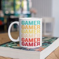 Gamer Tasse, Retro Kaffeebecher, Gaming Video Gamer, Tumbler, Reisebecher, Bierdosenhalter Kühler, Wasserflasche von BeanMugs