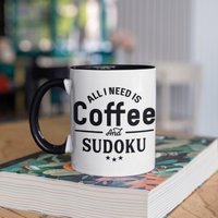 Kaffee Und Sudoku Tasse, Lustige Kaffeebecher, Trinkbecher, Reisebecher, Bierdosenhalter Kühler, Wasserflasche von BeanMugs