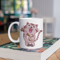 Katzen Banjo Tasse, Lustige Kätzchen Banjos Kaffeebecher, Becher, Reisebecher, Bierdosenhalter Kühler, Wasserflasche von BeanMugs