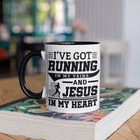 Lauf - Und Jesusbecher, Christlicher Läufer Kaffeebecher, Track & Field, Marathon, Tumbler, Reisebecher, Bierdosenhalter Kühler, Wasserflasche von BeanMugs