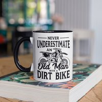 Old Man Dirt Bike Tasse, Lustige Schmutz Dad Biker Geburtstag Kaffeebecher, Becher, Reisebecher, Bierdosenhalter Kühler, Wasserflasche von BeanMugs