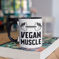 Veganer Muskelbecher, Vegane Fitness Kaffeebecher, Becher, Reisebecher, Bierdosenhalter Kühler, Wasserflasche von BeanMugs