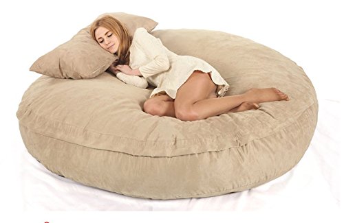 Bean Bag XXL Hellbraun mit Kissen 180 x 140 x 30 cm XXL 600 Liter (einfüllen Nicht enthalten) von Beanbag