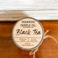 Schwarzer Tee Sojakerze Im Einmachglas Einzigartiges Geschenk von Beanwick