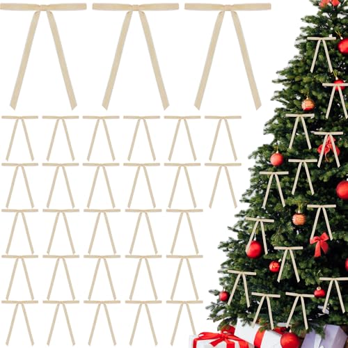 Weihnachts-Samtkranz-Schleifen, 12,7 x 17,8 cm, Vintage-Samtband, rustikales Handwerk, Geschenkschleifen für drinnen und draußen, Kränze, Girlande, Urlaub, Weihnachtsbaum, Verpackung, Handwerk (Beige Weihnachts-Samtkranz-Schleifen, 12,7 x 17,8 cm, Vintage-Samtband, rustikales Handwerk, Geschenkschleifen für drinnen und draußen, Kränze, Girlande, Urlaub, Weihnachtsbaum, Verpackung, Handwerk (Beige von BeapTcely