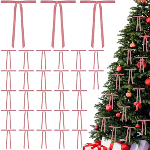 Weihnachts-Samtkranz-Schleifen, 12,7 x 17,8 cm, Vintage-Samtband, rustikales Handwerk, Geschenkschleifen für drinnen und draußen, Kränze, Girlande, Urlaub, Weihnachtsbaum, Verpackung, Handwerk (Rosa Weihnachts-Samtkranz-Schleifen, 12,7 x 17,8 cm, Vintage-Samtband, rustikales Handwerk, Geschenkschleifen für drinnen und draußen, Kränze, Girlande, Urlaub, Weihnachtsbaum, Verpackung, Handwerk (Rosa von BeapTcely