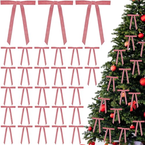 Weihnachts-Samtkranz-Schleifen, 12,7 x 17,8 cm, Vintage-Samtband, rustikales Handwerk, Geschenkschleifen für drinnen und draußen, Kränze, Girlande, Urlaub, Weihnachtsbaum, Verpackung, Handwerk (Rosa Weihnachts-Samtkranz-Schleifen, 12,7 x 17,8 cm, Vintage-Samtband, rustikales Handwerk, Geschenkschleifen für drinnen und draußen, Kränze, Girlande, Urlaub, Weihnachtsbaum, Verpackung, Handwerk (Rosa von BeapTcely