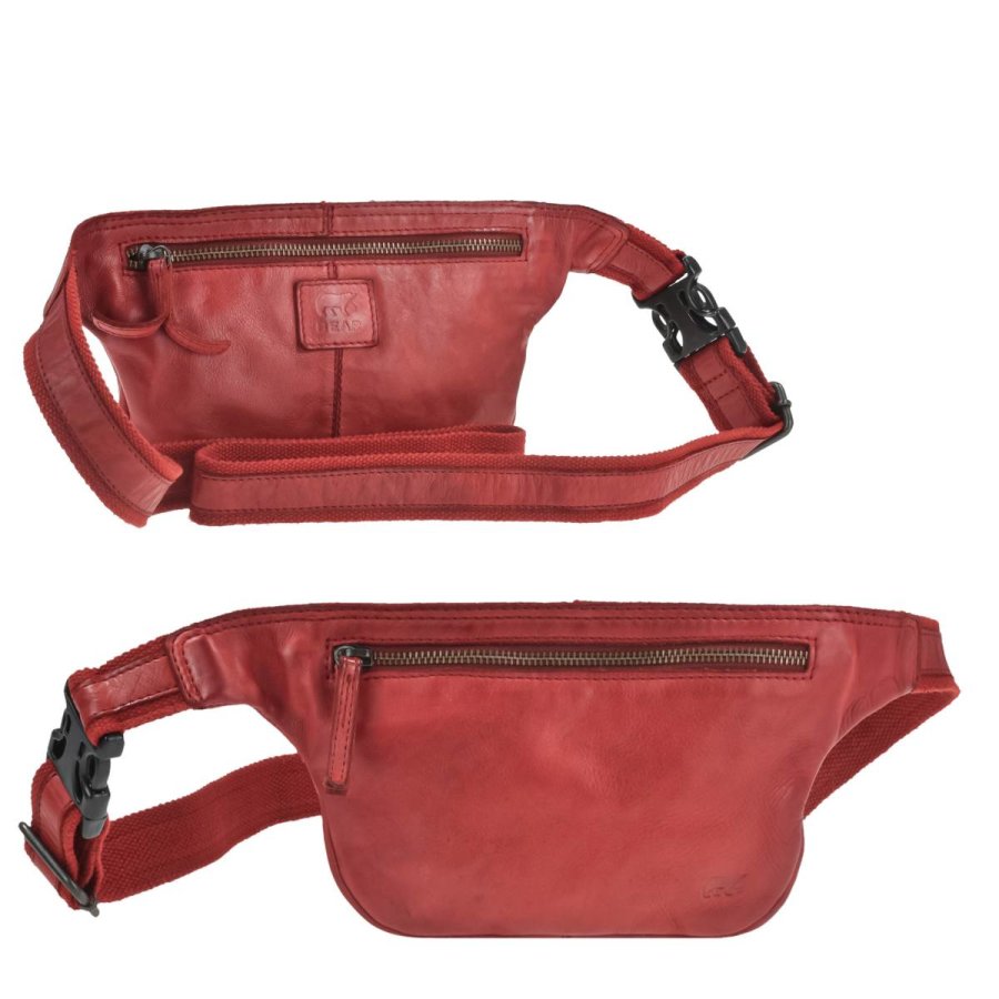 Bauchtasche Leder 24x15cm "ELINA" rot | Bear Design von Bear Design
