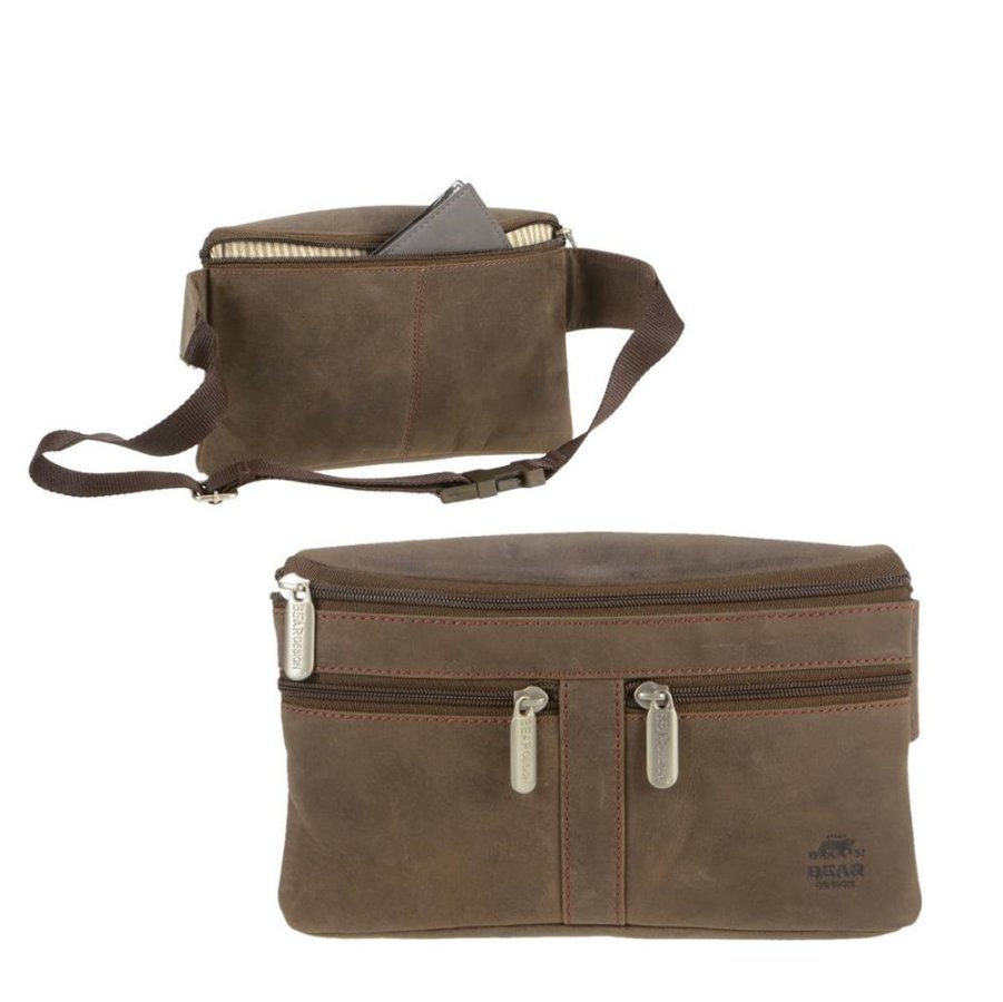 Bear Bauchtasche Leder 25x14cm Dark Nature antik braun HD3650 von Bear Design