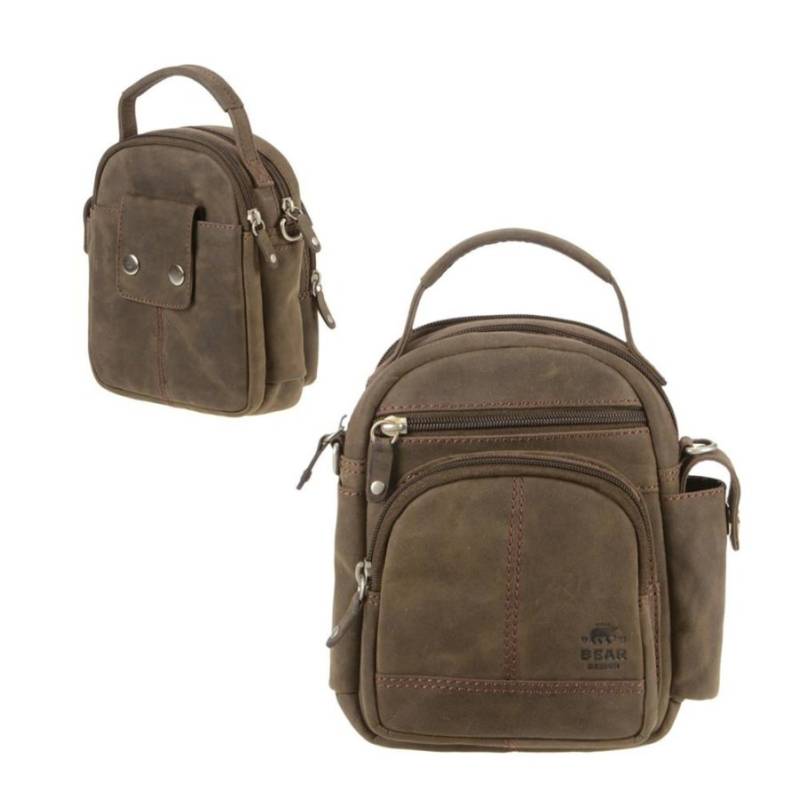 Gürteltasche Herren Damen braun Leder Herrentasche "Dark Nature" BEAR DESIGN von Bear Design