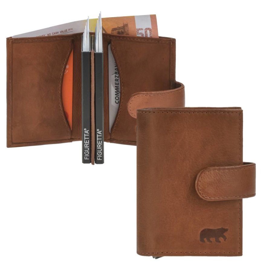 Bear Design Karten Portemonnaie Leder 8x10cm für 12 Karten ERIC "Callisto Pelle" cognac von Bear Design