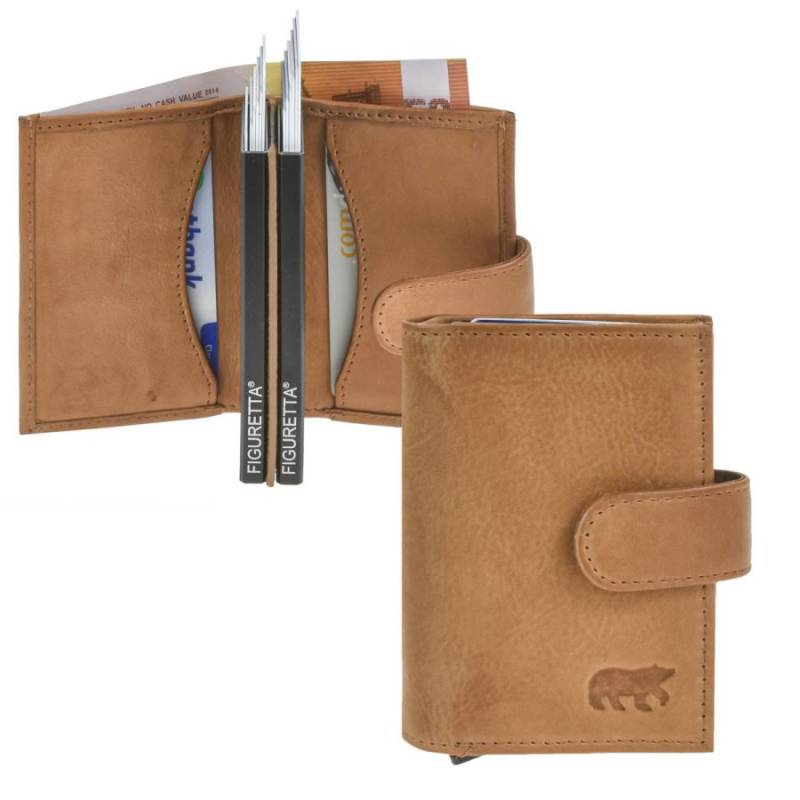 Bear Design Karten Portemonnaie Leder 8x10cm für 12 Karten ERIC "Callisto Pelle" taupe von Bear Design
