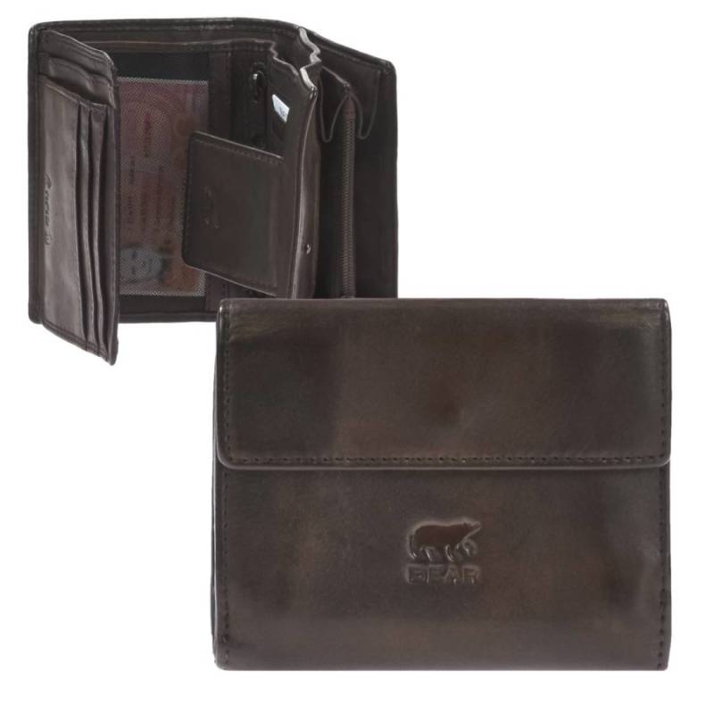 Bear Design Portemonnaie Leder 12x10cm "Jill" brown-dunkelbraun von Bear Design