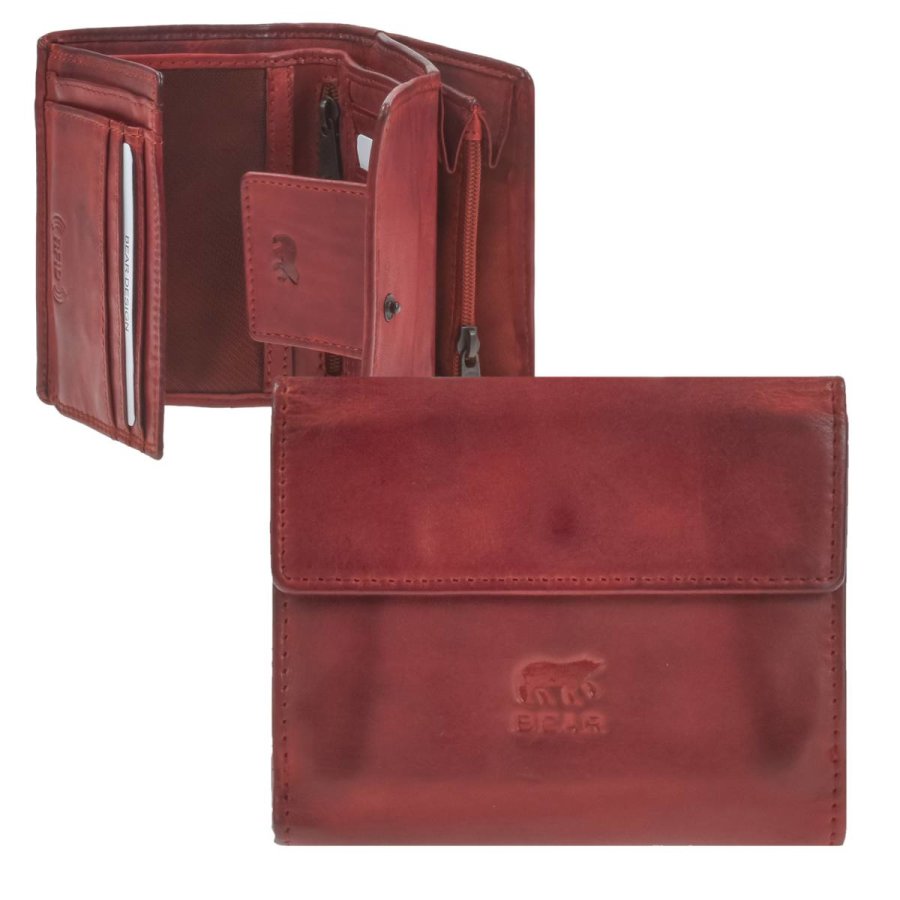 Bear Design Portemonnaie Leder 12x10cm "Jill" red-rot von Bear Design