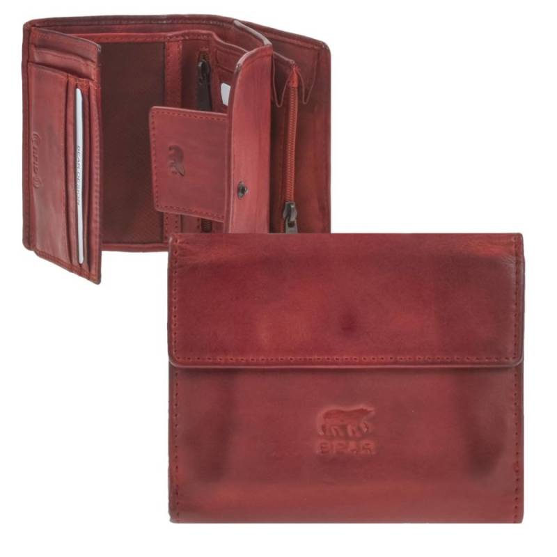 Bear Design Portemonnaie Leder 12x10cm "Jill" red-rot von Bear Design