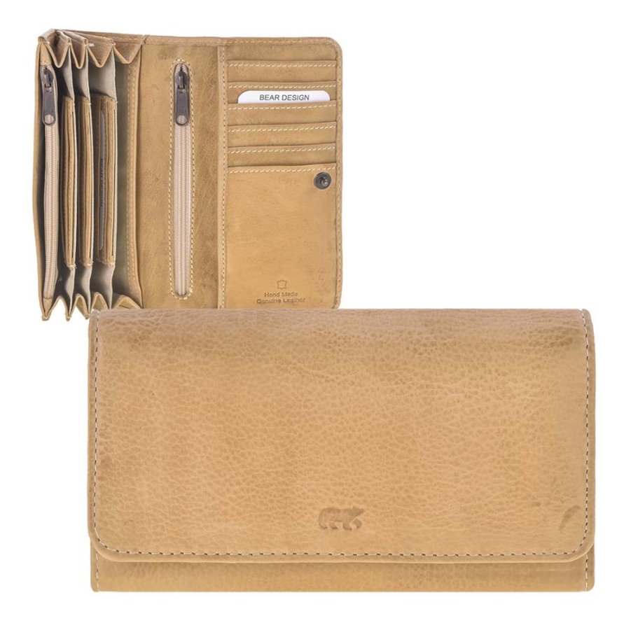 Portemonnaie Leder 17x9cm mit 12 Kartenfächern "Noor" beige Bear Design CL9918-balticbeige von Bear Design