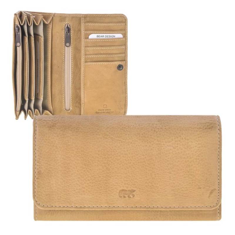 Portemonnaie Leder 17x9cm mit 12 Kartenfächern "Noor" beige Bear Design CL9918-balticbeige von Bear Design