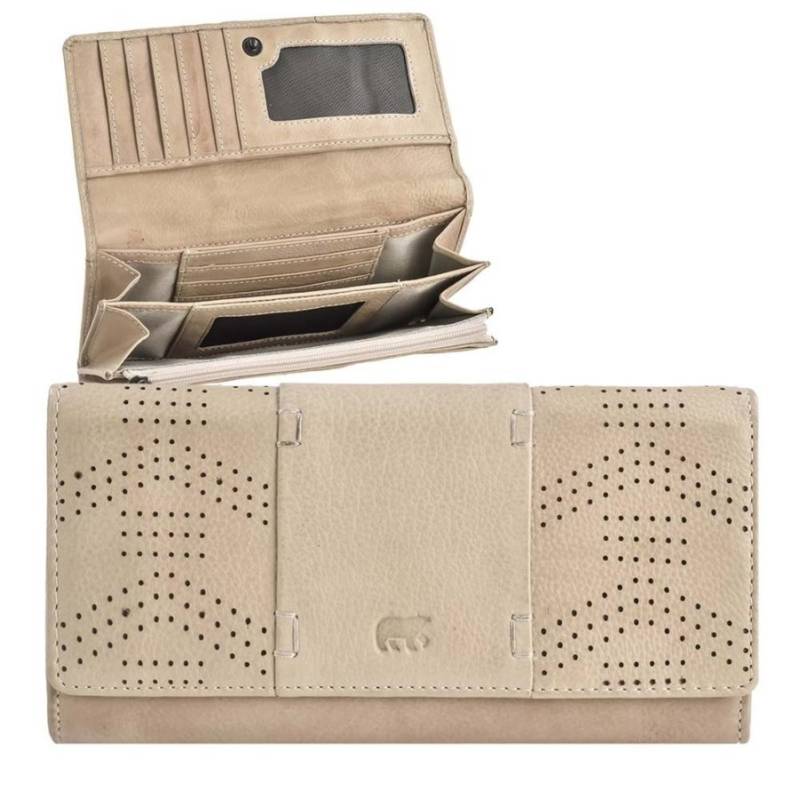 Portemonnaie Leder 19x10cm mit 12 Kartenfächern "Sterre" beige BEar Design CL18208-balticbeige von Bear Design