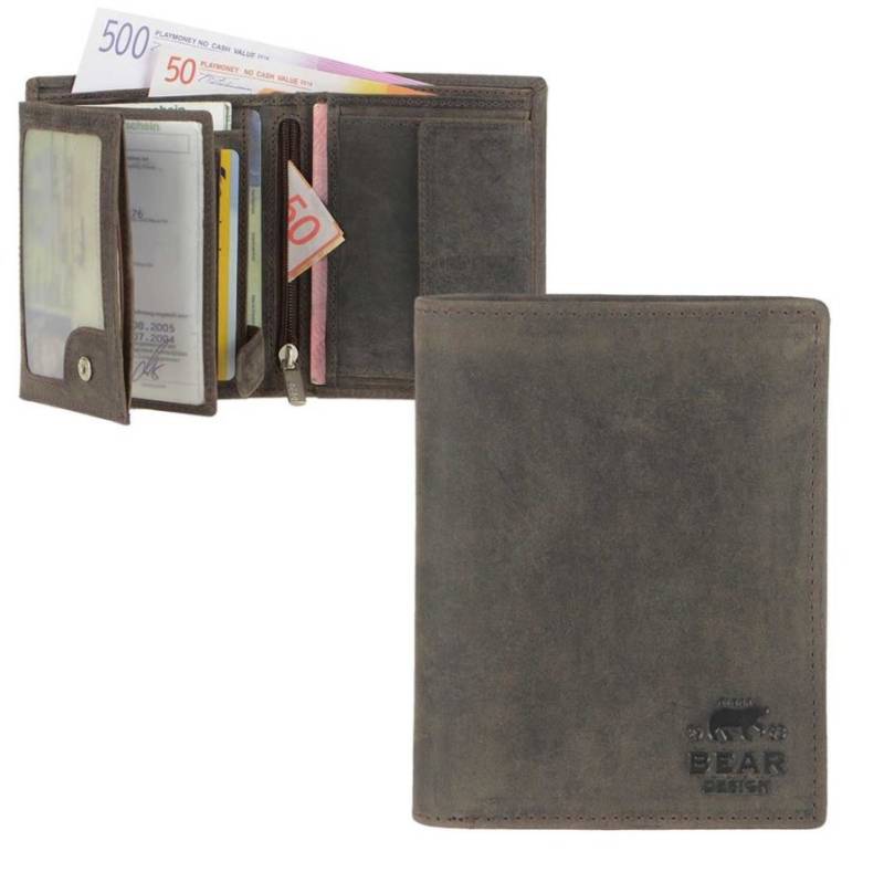Bear Portemonnaie Leder 9x12cm "Dark Nature" antikbraun HD7252 von Bear Design