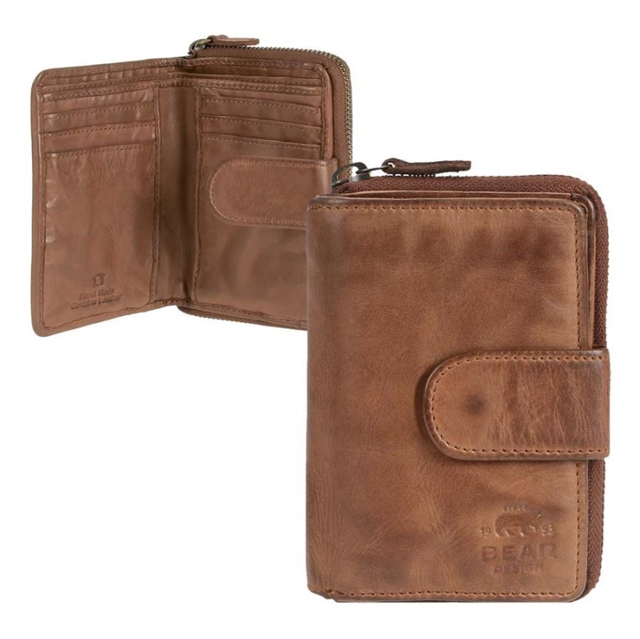 Portemonnaie Leder 9x13cm "Ciro" cognac Bear Design CL13550-cognac von Bear Design