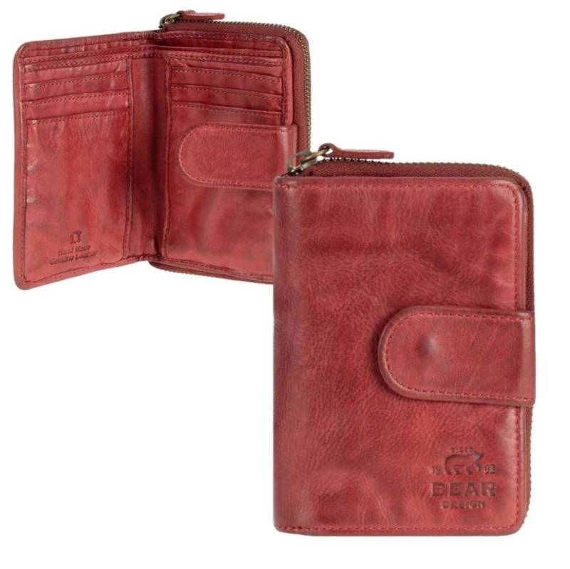 Portemonnaie Leder 9x13cm "Ciro" rot Bear Design CL13550-red von Bear Design
