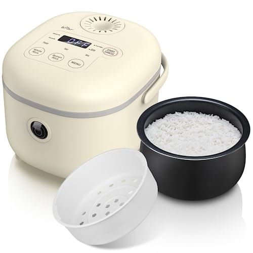 Bear Reiskocher 3,5 Tassen (ungekocht) mit Dampfgarer, Multifunktioneller 350W Elektrischer Mini Rice Cooker，6 Reiskochfunktionen für 2-4 Personen von Bear