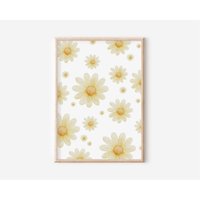 Poster Kinderzimmer Blumen/Wandbild Fürs Babyzimmer | Boho Deko Natur Bär Gänseblümchen Print Kinderzimmerbilder A4 A3 von BearNatureDE