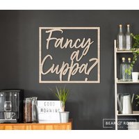 Ausgefallene Cuppa | Wandschild Holz Art Flur Eingang Küche Tee Kaffee Esszimmer Dekoration Wohnzimmer Wandtür Home von BearandRoseYork