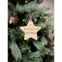 Weihnachten Personalisierte Babys Erste Weihnachtsstern Christbaumkugel - Baum Dekoration New Baby von BearandRoseYork