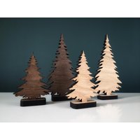 Weihnachtsbäume Aus Holz - 4Er Set Wohndeko/Winter Dekoration Woodland von BearandRoseYork