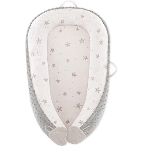 Bearmoss Babynestchen Kuschelnest Neugeborene Multifunktionale für Kinderbett Vielseitiges Tragbar Zweiseitig Babynestchen Bett(Mandel Pentagramm) von Bearmoss
