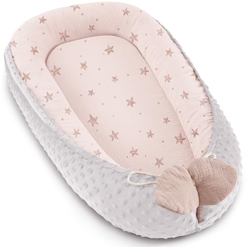 Bearmoss Babynestchen Kuschelnest Neugeborene Multifunktionale für Kinderbett Vielseitiges Tragbar Zweiseitig Babynestchen Bett(Sand Pentagramm) von Bearmoss