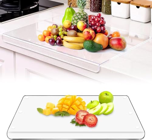Bearrerp Acryl Schneidebrett,Transparent Schneidbrett,43x33cm Schneidebrett Für Theke,Mit Anschlagkante für Küchentheken – Perfekt als Küchenutensil und Küchen Gadgets von Bearrerp