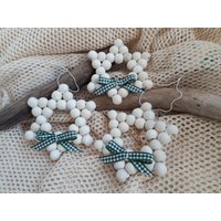 Holzsterne Im 3Er Set Mit Schleife Perlenstern Weihnachtsdekoration Advent Für Den Weihnachtsbaum Und Zur Dekoration Unikate von BeasKleinigkeiten