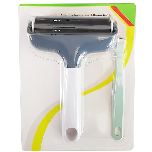 Brayer Roller Matte Pinzette Entferner Werkzeug Set 3.8-Zoll Brayer Stamping Roller Tools für Cricut/Silhouette/Bruder Crafting Printmaking Stoff Crafting und T-Shirts Wärmeübertragung Projekte (Grau) von Beasert