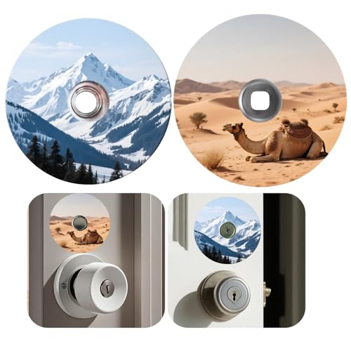 Beaspecal 1 x Riegel-Abdeckplatte 6,1 cm mit Blick auf Schneeberg und Wüste, silberfarbene Metall-Türknauf-Loch-Abdeckplatte, dekorativer Türlochfüller Beaspecal 1 x Riegel-Abdeckplatte 6,1 cm mit Blick auf Schneeberg und Wüste, silberfarbene Metall-Türknauf-Loch-Abdeckplatte, dekorativer Türlochfüller von Beaspecal