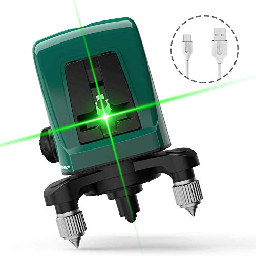 Kreuzlinienlaser, Beaspire 30M Laser Level Kreuzlinien-Laser 360° Grad Drehbar und selbstnivellierender grüner Laser, Stromversorgung über USB-Kabel / 2 * AA-Batterie von Beaspire