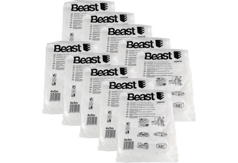 Beast Abdeckfolie 10x Beast Maler Abdeckplane Abdeckfolie je 4x5m von Beast