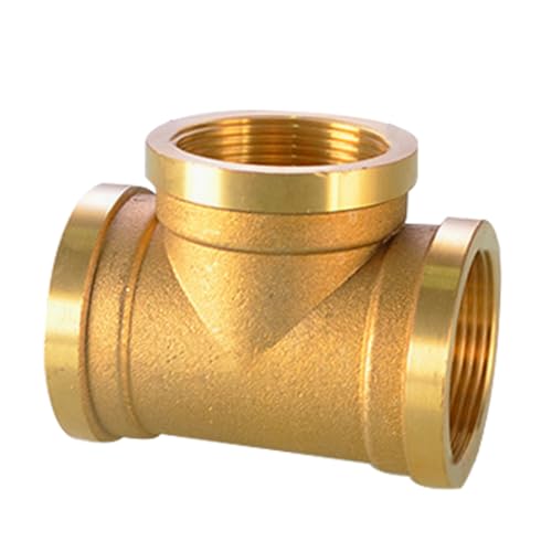 1 Stück T-Stück Messing 1 1/2 Zoll, G1 1/2 Zoll (Ø46,6mm) IG T-Stück 90°, T stück aus Messing, Abzweig Verteilerstück Innengewinde für Trinkwasser geeignet Gewindefitting Messingfitting von Beatific