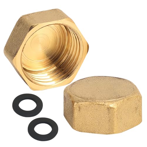 2 Stück 3/8" IG Messing Stopfen, 3/8 Zoll Innengewinde Verschlussstopfen, Blindstopfen Rohr Endkappe mit Gummiring, für Rohranschluss Badezimmer, Heizung und Trinkwasseranlage Geeignet, Wassersysteme 2 Stück 3/8" IG Messing Stopfen, 3/8 Zoll Innengewinde Verschlussstopfen, Blindstopfen Rohr Endkappe mit Gummiring, für Rohranschluss Badezimmer, Heizung und Trinkwasseranlage Geeignet, Wassersysteme von Beatific