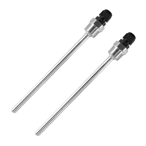 2 Stück 300mm Tauchhülsen, Edelstahl Tauchhülse G 1/2 Zoll Gewinde für Temperatursensor, Thermowell, Schutzrohr für Temperaturfühle (8x300mm), Tauchschutzrohre für Thermoelemente von Beatific