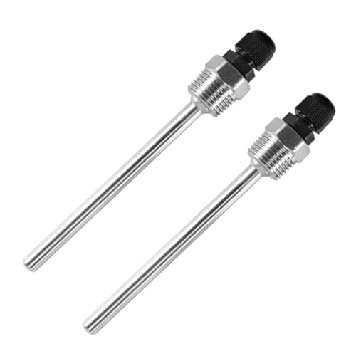 2 Stück Edelstahl Tauchhülsen, G 1/2 Zoll Gewinde für Temperatursensor, 8 x 200mm Thermowell, Tauchhülsen Schutzrohr für Temperaturfühler, Tauchschutzrohre für Thermoelemente von Beatific