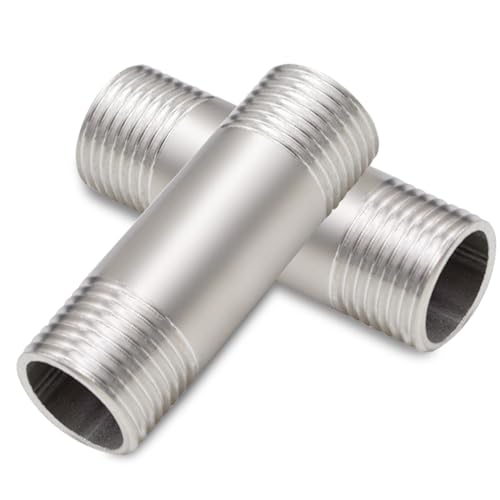 2 Stück Hahnverlängerung 3/4 Zoll x 60 mm, DN20 Gewindeverlängerung, 3/4" AG x 3/4" AG, 60MM Edelstahl Verlängerung Fitting Außengewinde, Anschluß Verlängerung für Trinkwasser und Heizung Installation 2 Stück Hahnverlängerung 3/4 Zoll x 60 mm, DN20 Gewindeverlängerung, 3/4" AG x 3/4" AG, 60MM Edelstahl Verlängerung Fitting Außengewinde, Anschluß Verlängerung für Trinkwasser und Heizung Installation von Beatific