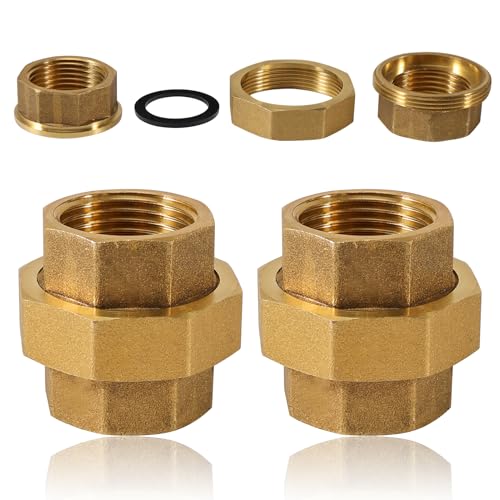 2 Stück Messing Verschraubung 1 Zoll, 1" IG/IG Messing Gewindefittings, G1 Zoll Verschraubung Konischdichtend mit Innengewinde, DN25 Rohrverschraubung Gewindefitting 2 Stück Messing Verschraubung 1 Zoll, 1" IG/IG Messing Gewindefittings, G1 Zoll Verschraubung Konischdichtend mit Innengewinde, DN25 Rohrverschraubung Gewindefitting von Beatific