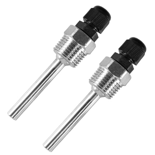 2 Stück Tauchhülse, Edelstahl Tauchhülse G 1/2 Zoll Gewinde für Temperatursensor, 8 x 50mm Tauchhülsen, Thermowell, Tauchschutzrohre für Thermoelemente, Schutzrohr für Temperaturfühler von Beatific