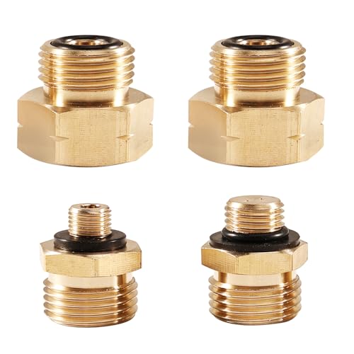 4 Stück Gasanschluss Adapter,4 teiliges Set für das EU-Ausland I Zum Anschluss von Druckreglern an ausländischen Gasflaschen, Gas Adapter Set Europa für Gasanschluss Adapter, aus Messing (Nr 1-4) von Beatific