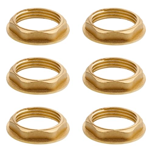 6 Stück Flansch Sechskant Sicherungsmuttern, 3/8" Flansch Innengewinde Messing Sechskantmutter, Wasserhahn Sanitär Fitting Mutter, für Badezimmer Waschbecken Sanitär Armaturen Zubehör von Beatific