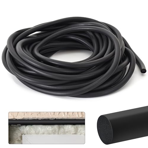 Fugen Dichtschnur, Ø 10mm Dichtung Schaum Rundschnur, 5 Meter EPDM Runde Dichtschnur für Fugen, Schwarz Fugendichtschnur, Fugenfüllprofil für die Nahtdichtung von Türen und Fenstern, Wänden und Decken von Beatific