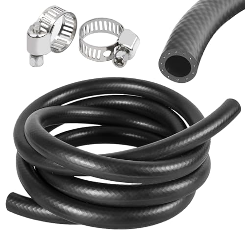 Ø 19 mm Gummi Schlauch Kühlerschlauch, NBR Benzinschlauch (Innen 19mm/Außen 26mm), 1 Meter KFZ Kraftstoffleitung Dieselschlauch, Kühlwasserschlauch für Benzin Kraftstoff, mit 2x Schlauchschellen von Beatific